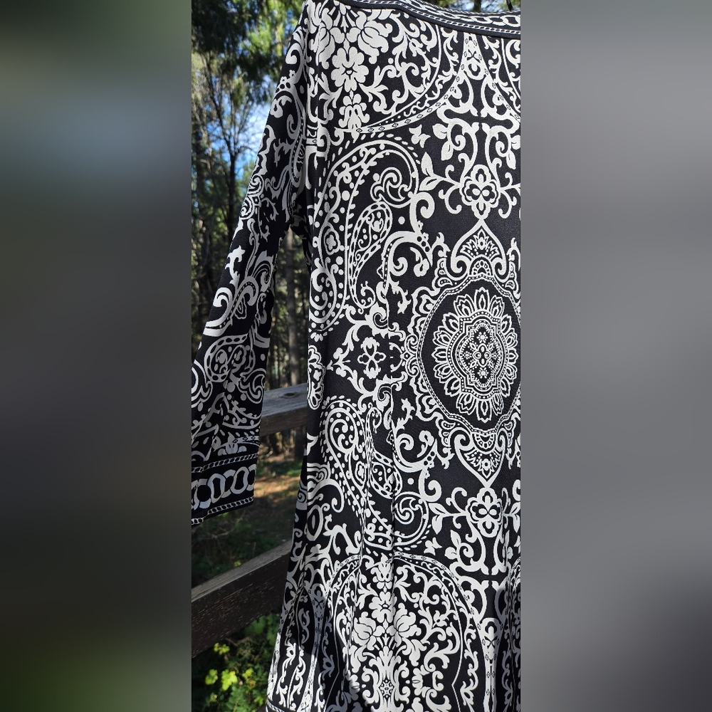 Loft petite Black & White Women's dress/tunic szMP - Picture 8 of 8